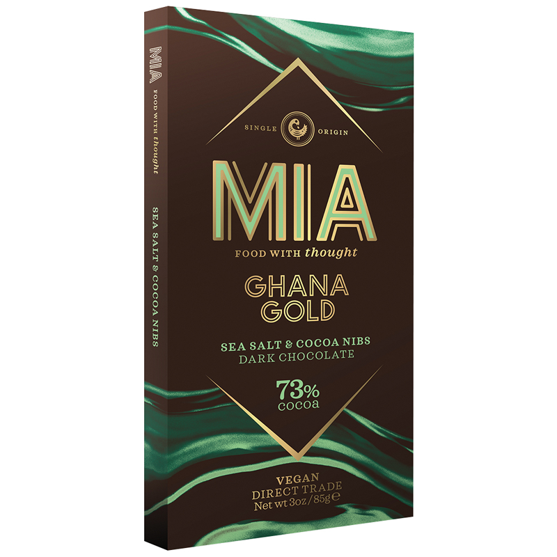 MIA | Dunkle Schokolade GHANA GOLD »Sea Salt & Cocoa Nibs« 73% | 85g
