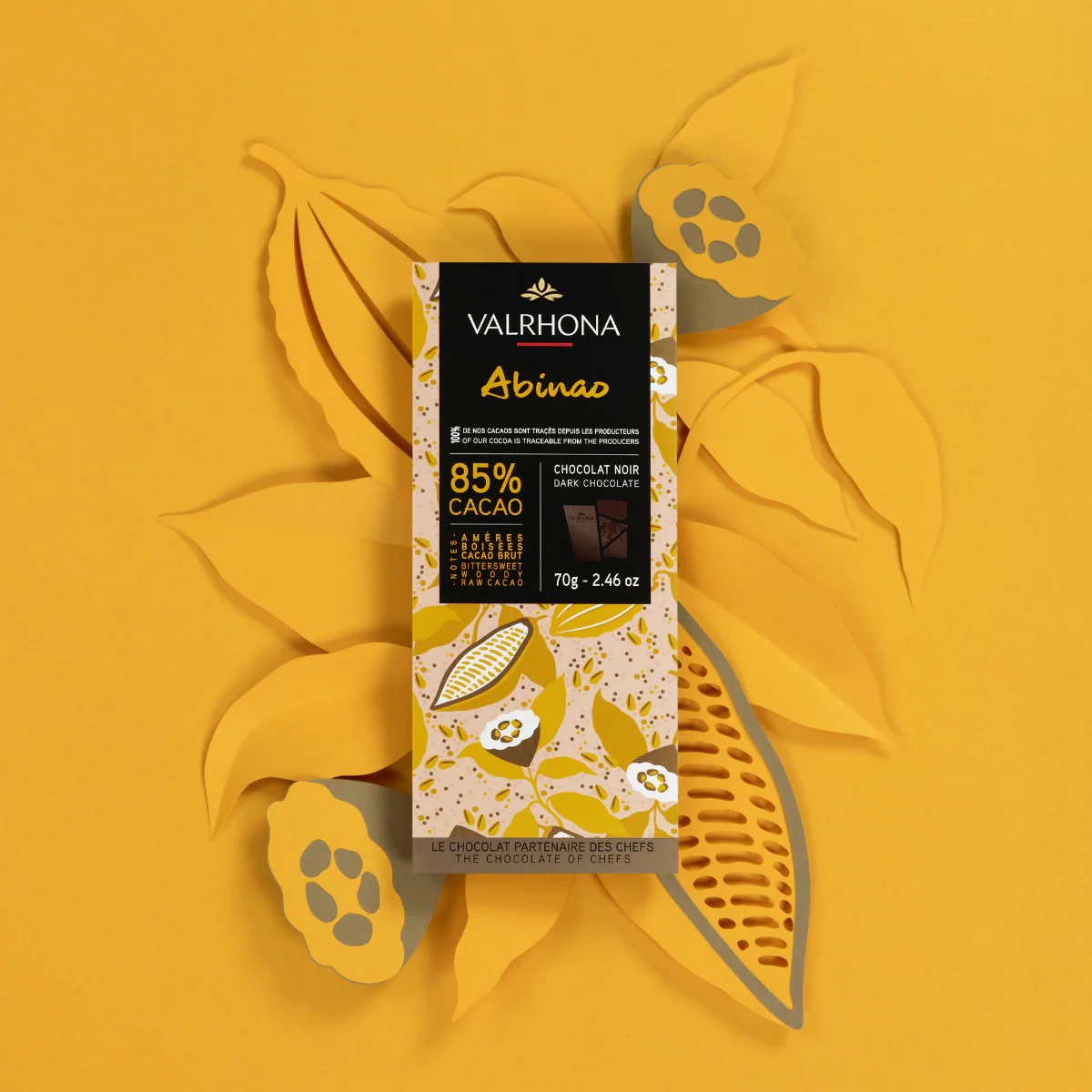 Afrika VALRHONA Abinao dunkle Schokolade mit intensiven Tanninen und Röstaromen