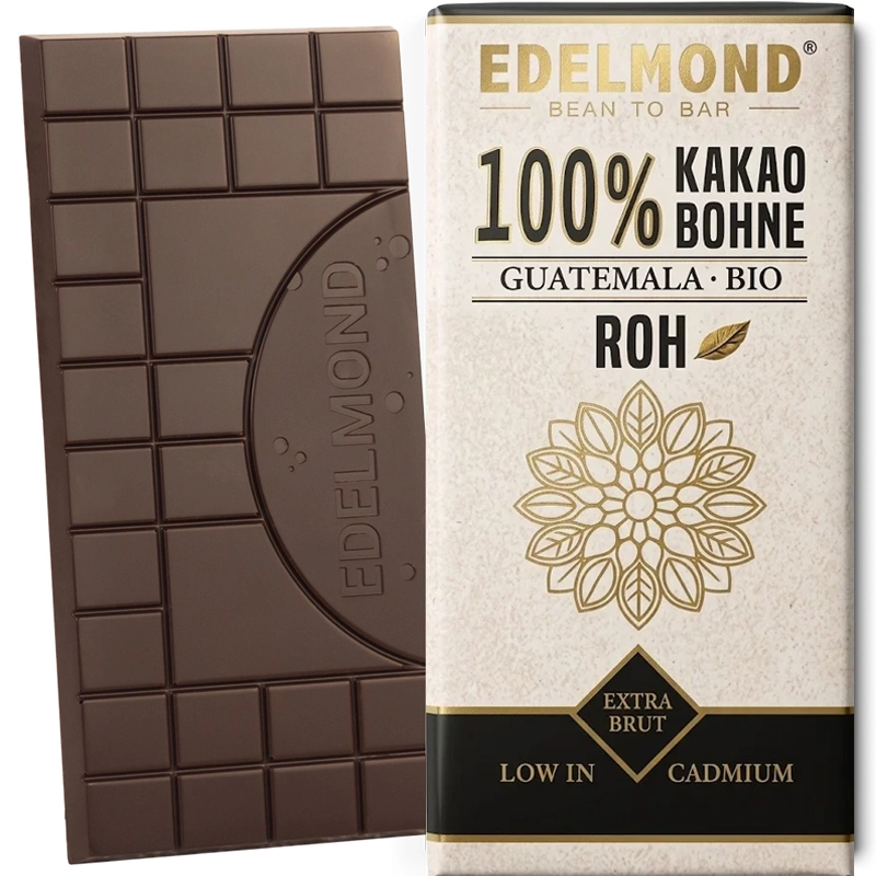 EDELMOND Schokoladen - ROH 100 % – cadmiumarme Bio Kakaomasse aus Guatemala