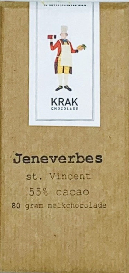 KRAK Chocolade | Milchschokolade »Jeneverbes« 55% | 80g MHD 10.10.2022