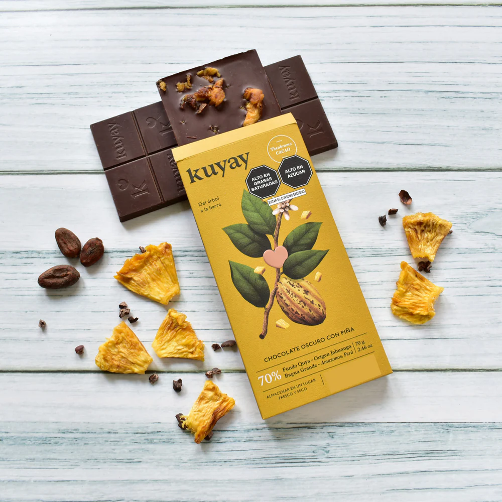 KUYAY Chocolat with Pineapple 70% – dunkle Schokolade aus Peru, Single-Origin