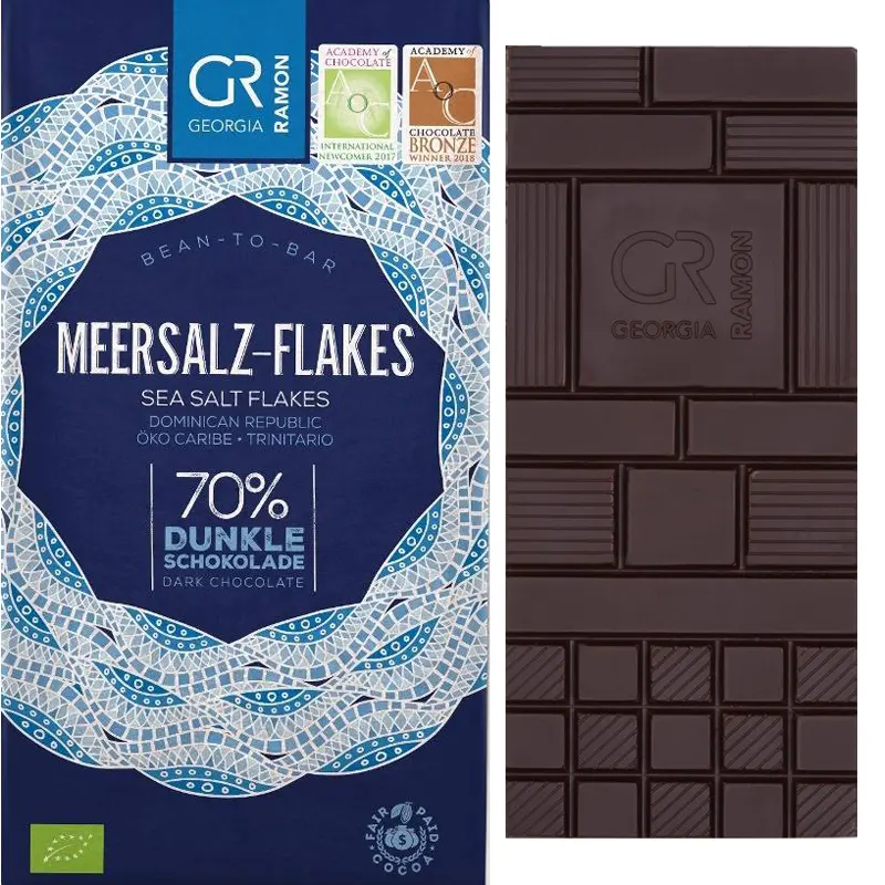 Schokolade mit Meersalz Flakes von Georgia Ramon