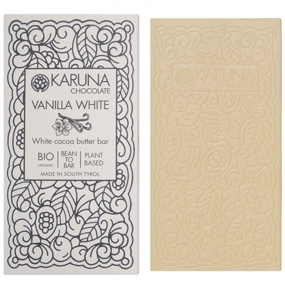 KARUNA Vanilla White 39 % – Weiße Schokolade aus Peru, Single-Origin