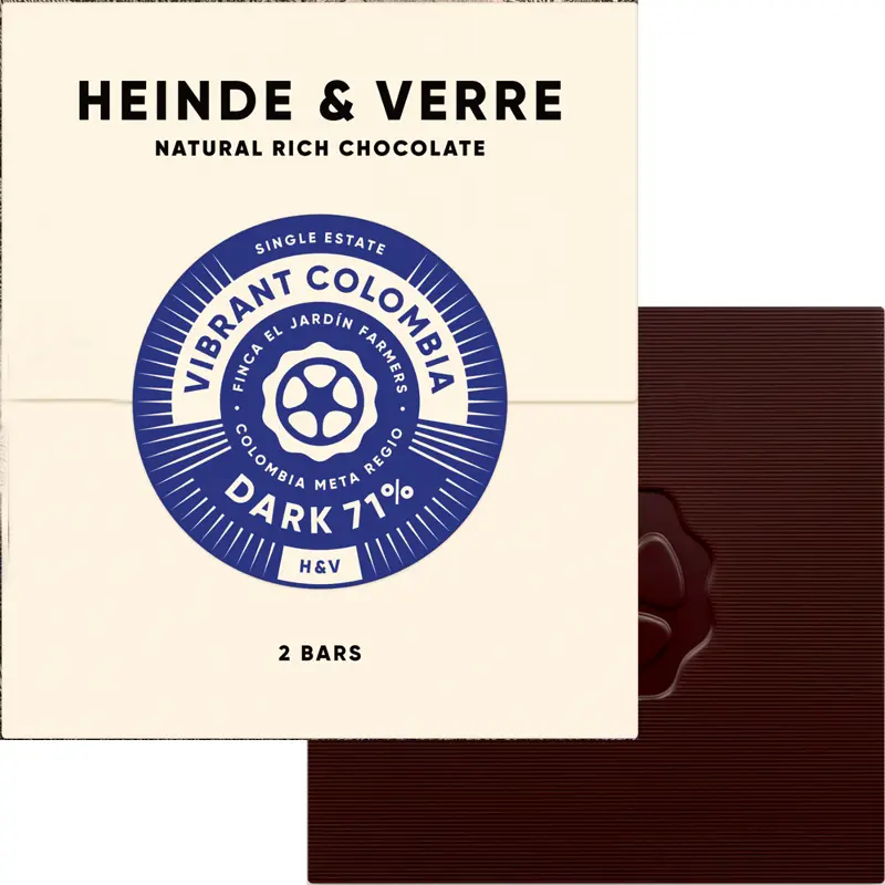 HEINDE & VERRE | Dunkle Schokolade »Vibrant Colombia« 71% | 70g Vibrant Colombia Schokolade von Heinde und Verre