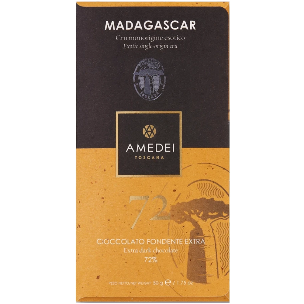 Amedei Madagascar 72 % – dunkle Schokolade mit Kakao aus Madagaskar 50 g