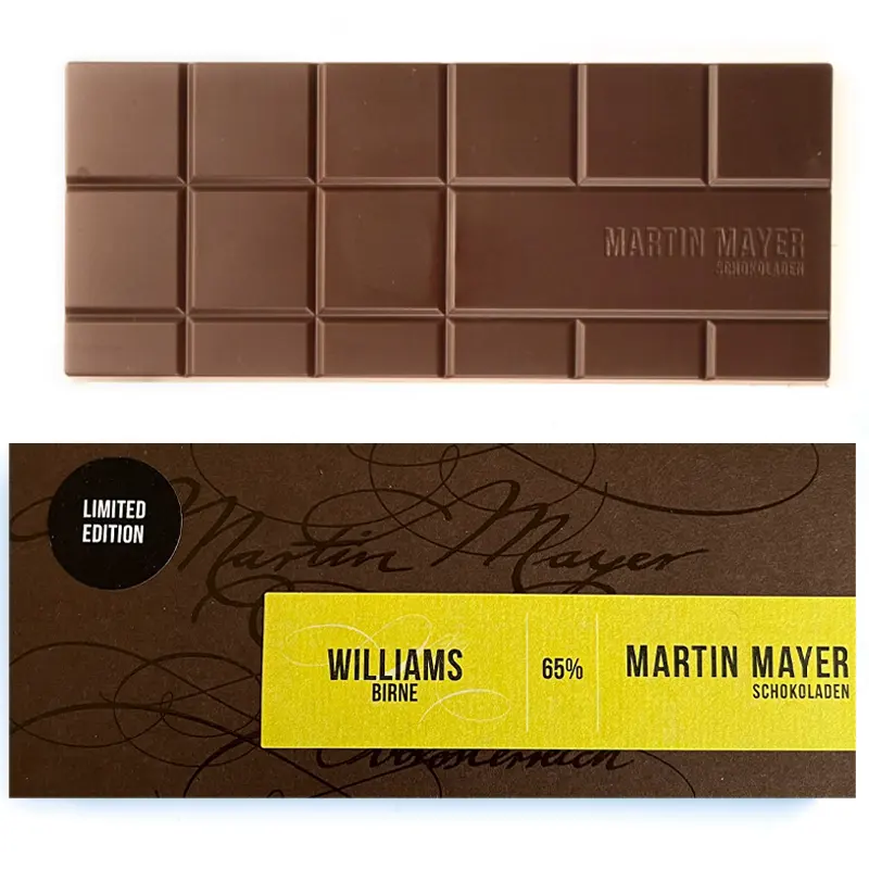 MARTIN MAYER | Gefüllte Schokolade »Williams Birne« 65% | 70g Schokolade gefüllt mit Williams Birne von Martin Mayer