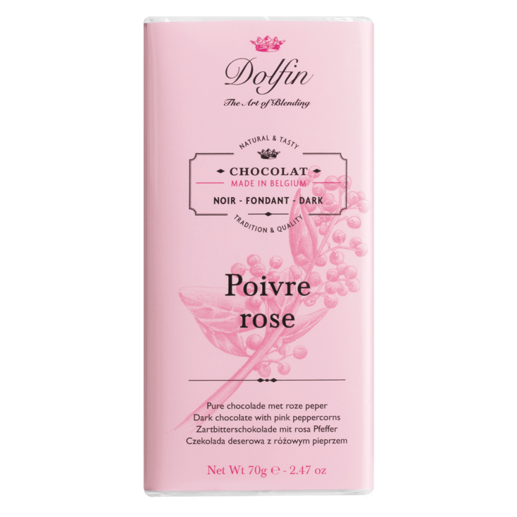 DOLFIN | Dunkle Schokolade & rosa Pfeffer »Poivre rose« 60% | 70g