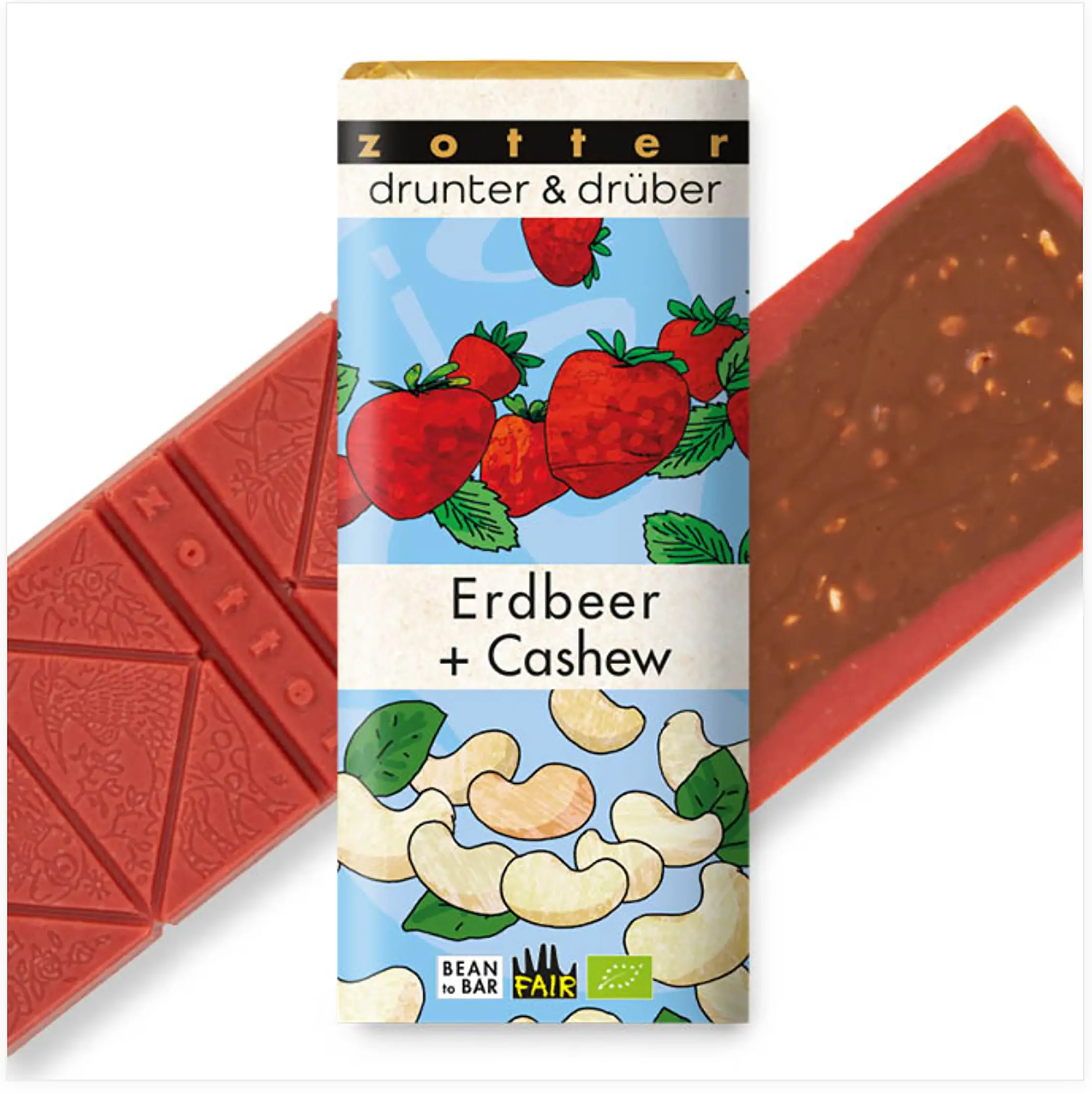 Drunter und drüber schokolade Erdbeer Cashew von Zotter