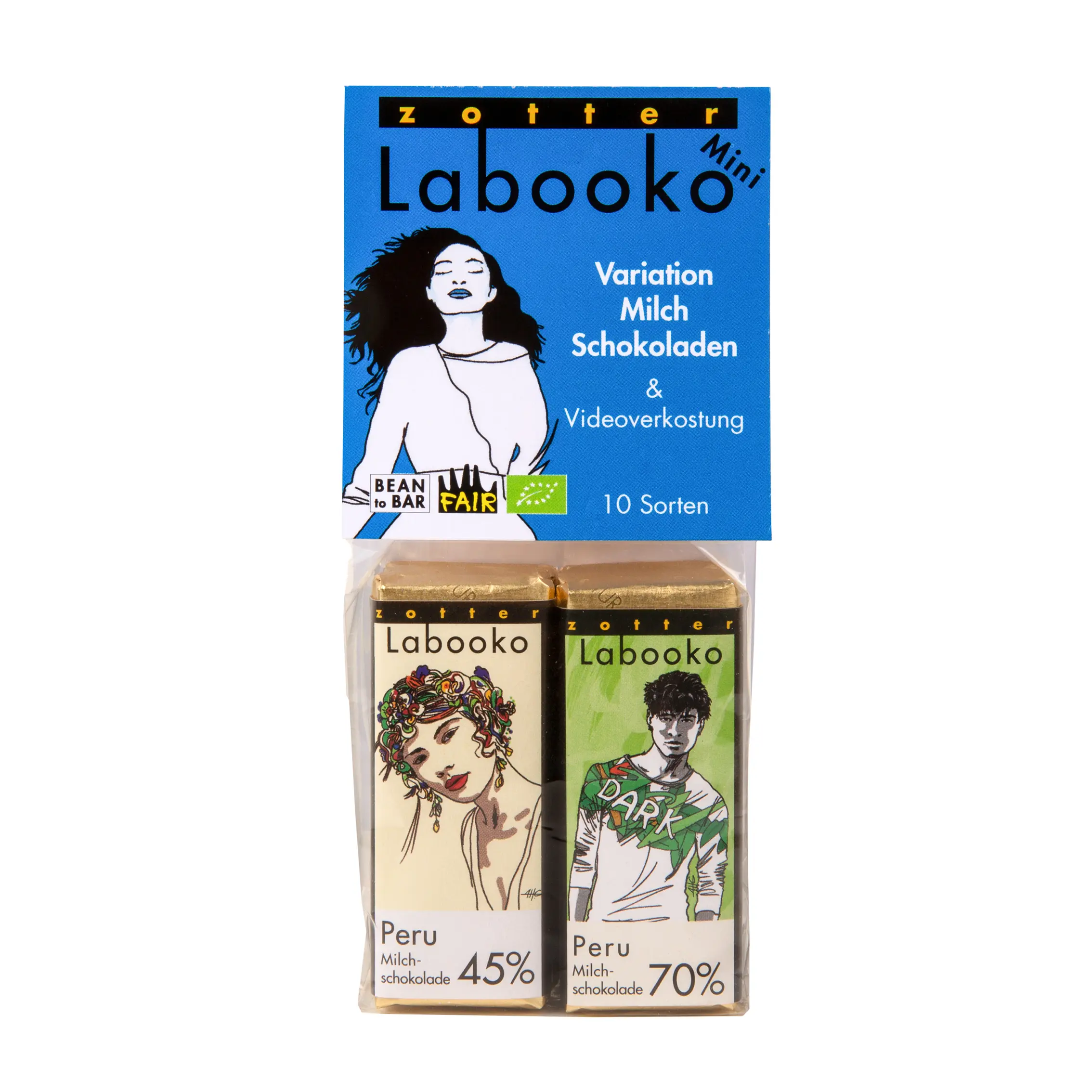 ZOTTER | »Labooko« Variation Mini-Milchschokoladen | BIO | 80g Labooko Milchschokoladen von Zotter