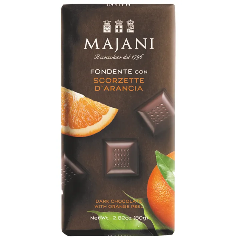 MAJANI | Dunkle Schokolade & Orange »Fondente & Arancia« 53% | 100g Dunkle Schokolade mit Orange von Majani Italien