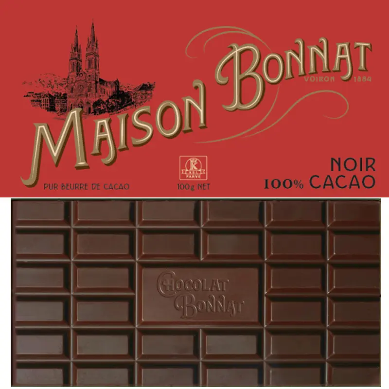 BONNAT Schokoladen | Kakaomasse »Noir« 100% | 100g Noir 100% Kakaomasse Schokolade von Bonnat