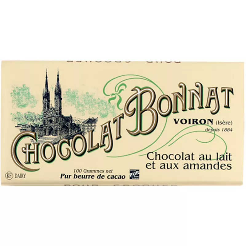 Milchschokolade von Bonnat mit Mandeln