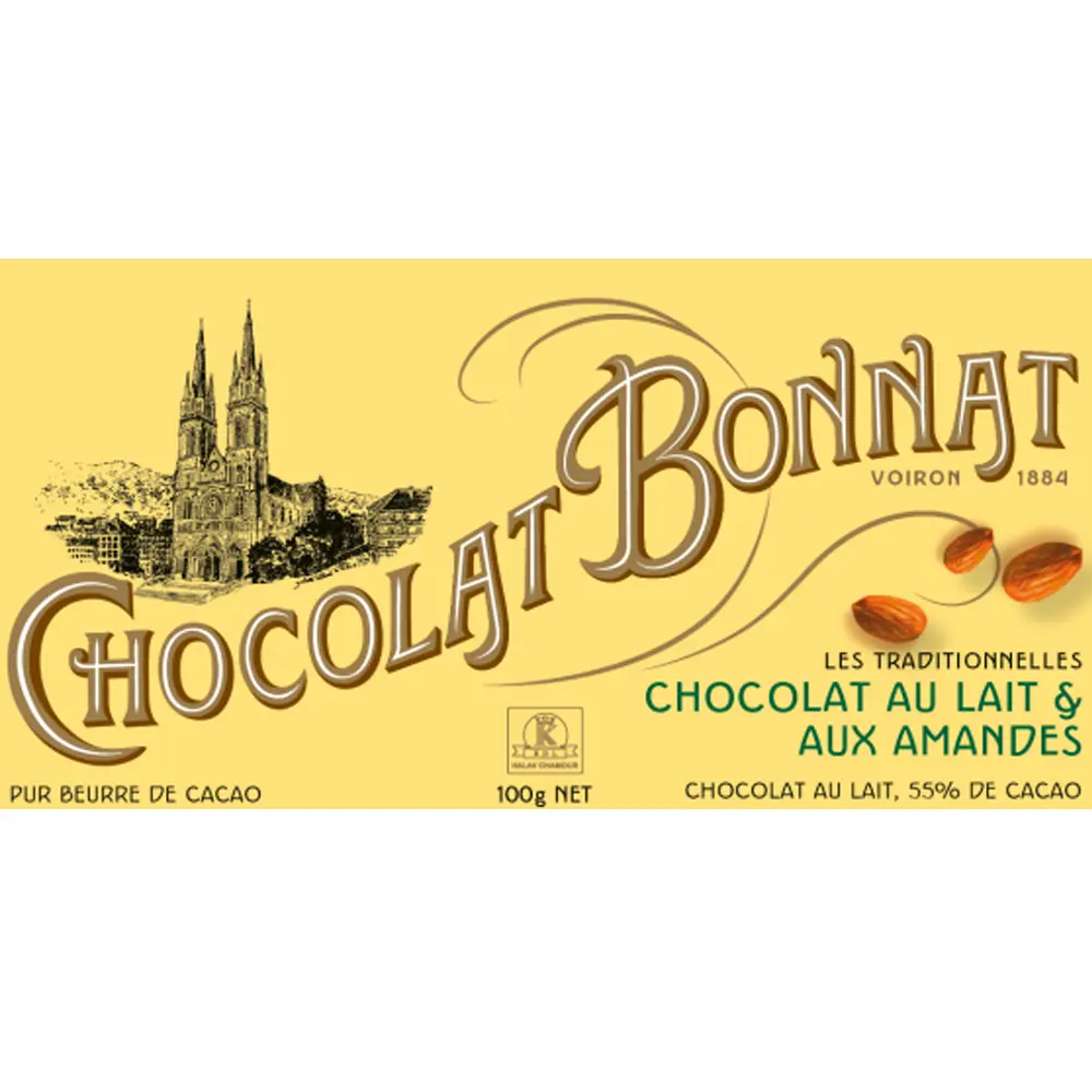 Milchschokolade von Bonnat mit Mandeln