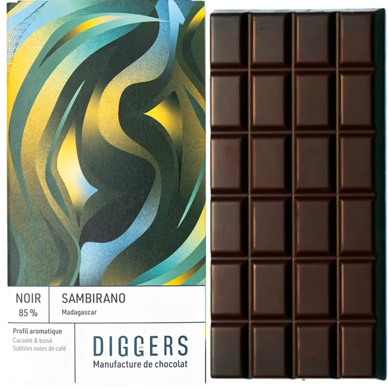 DIGGERS | Dunkle Schokolade »Sambirano Madagascar« 85% | 75g Madagascar Sambirano Schokolade von Diggers Frankreich