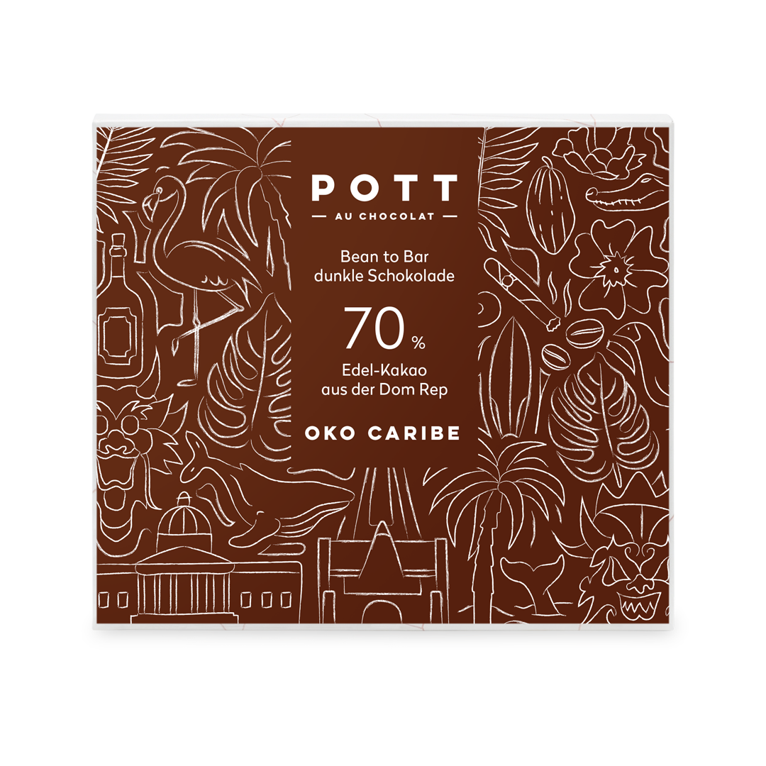 POTT au Chocolat | Dunkle Schokolade »Oko Caribe Dom. Rep.« 70% | 80g MHD 30.01.2024