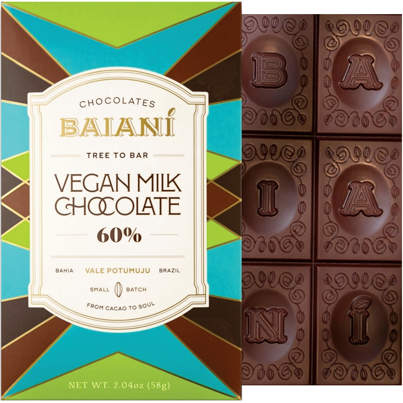 BAIANI Vegan Milk 62 % – vegane Milchschokolade aus Bahia, Brasilien, Single-Origin