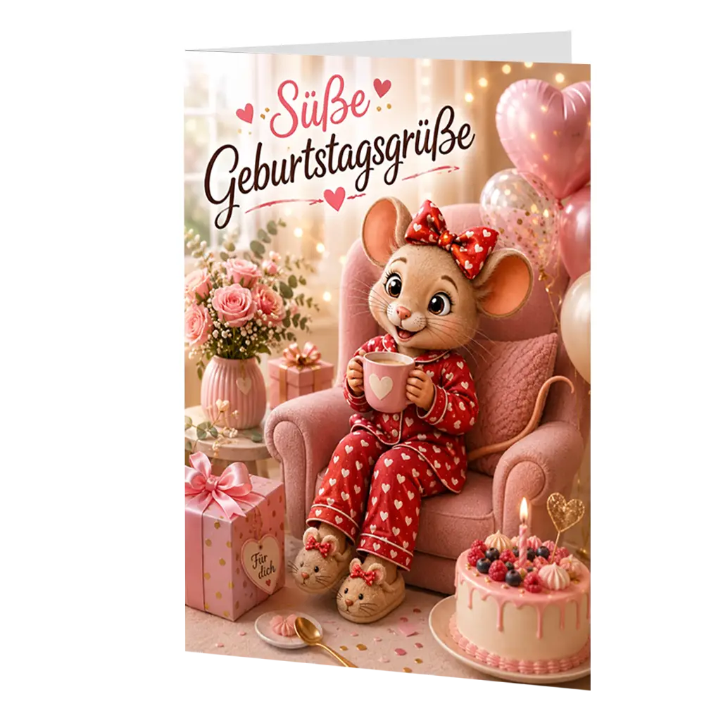 Grußkarte | Geburtstagskarte »Süße Geburtstagsgrüße« Nelli Naschmaus