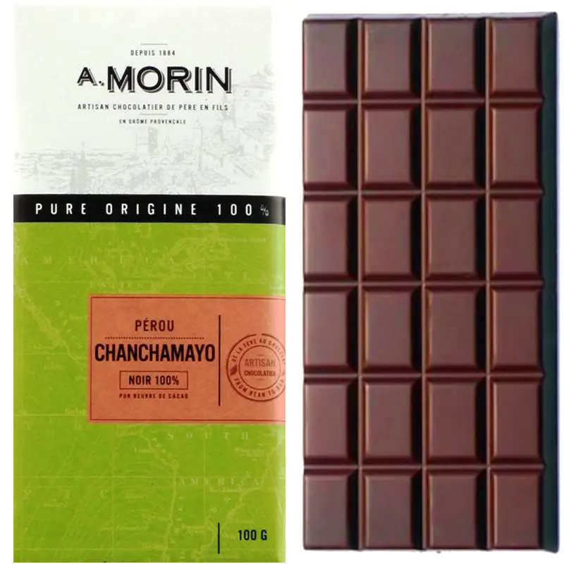 A. MORIN Schokoladen | Bio-Kakaomasse Peru »Chanchamayo« 100% | 100g A. Morin Chanchamayo 100% – Kakaomasse aus Peru, Single-Origin, bio