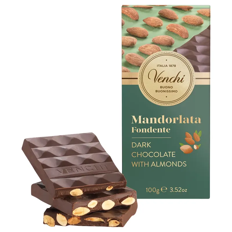 Dunkle Schokolade mit Mandeln von Venchi Mandorlata Fondente