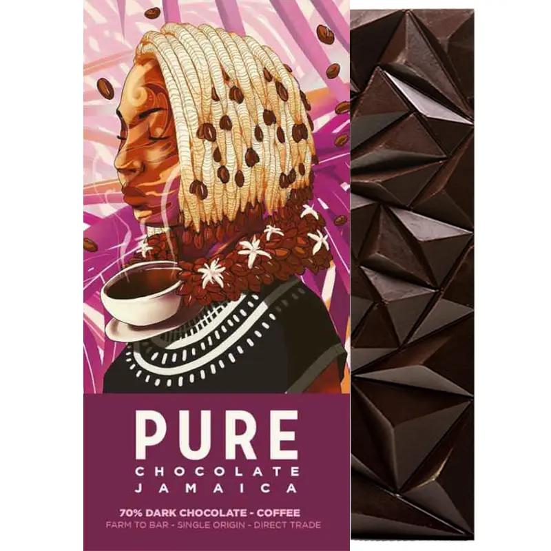 PURE Chocolate | Dunkle Schokolade »Jamaica Coffee« 70% | 60g Schokolade Coffee mit Kaffee von Pure Jamaica