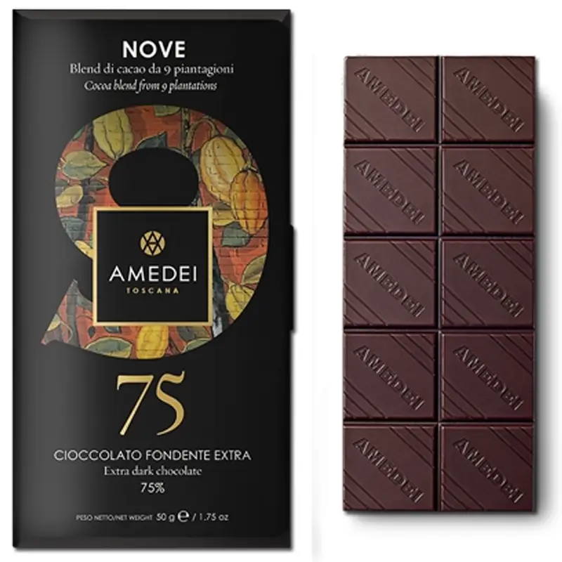 AMEDEI | Dunkle Schokolade »NOVE Neri 9« 75% | 50g Nove 9 Schokolade von Amedei
