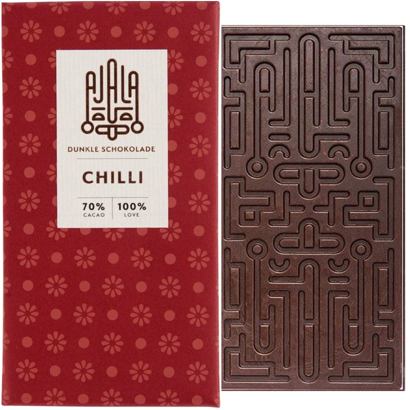 Dunkle scharfe Schokolade mit Chilli von Ajala