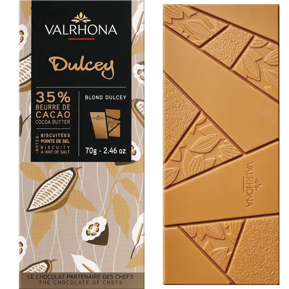 VALRHONA Blond Dulcey 35 % – weiße blonde Schokolade aus Frankreich, Gourmet-Schokolade