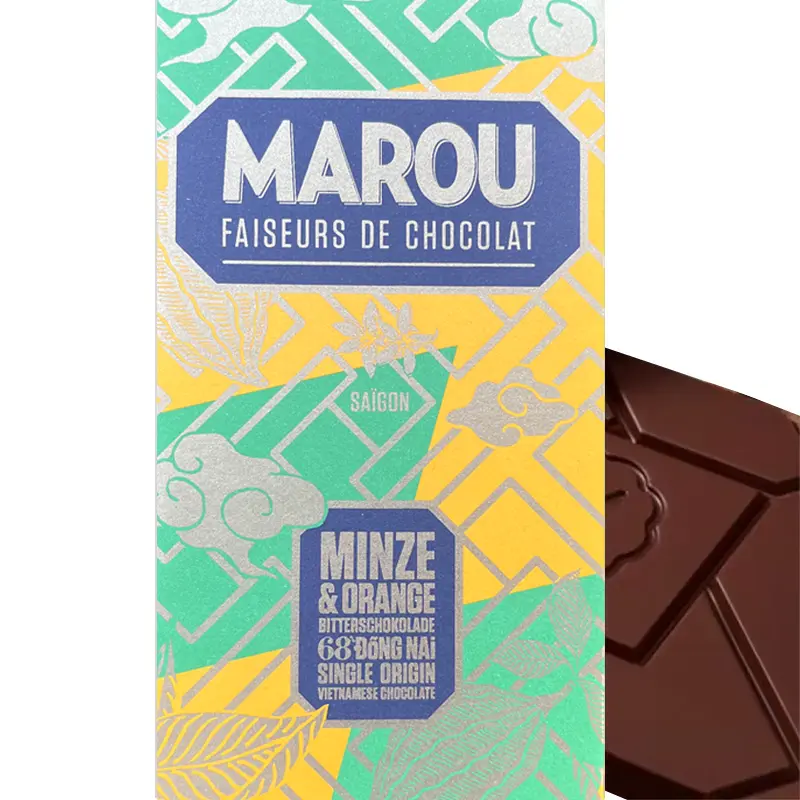 MAROU | Dunkle Schokolade »Dong Nai – Minze & Orange« 68% | 80g
