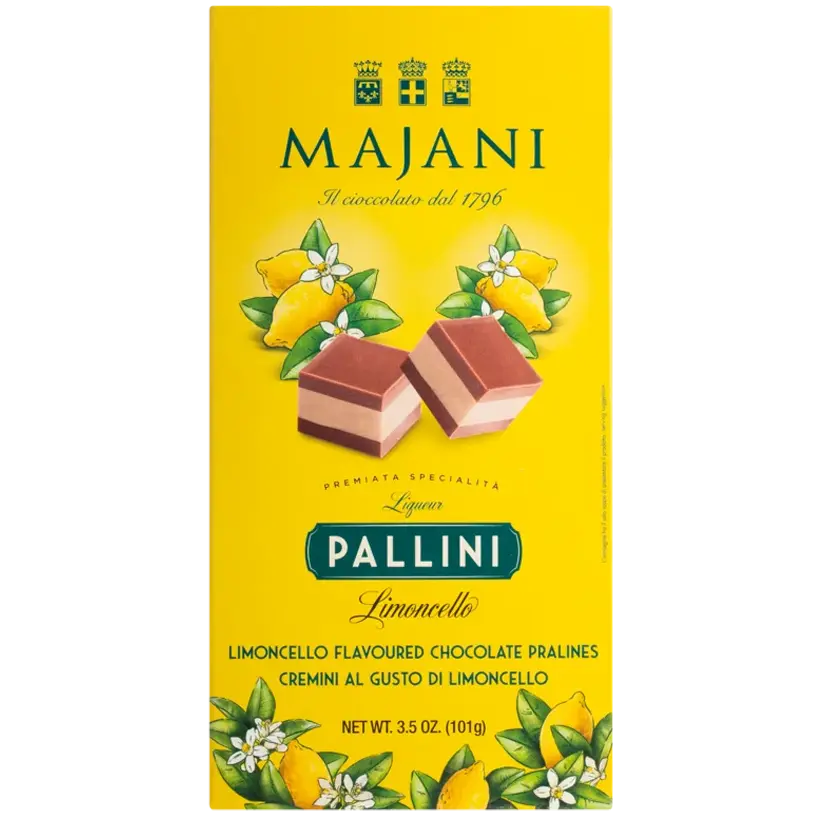 Pallini Limoncello-Nougat von Majani gelbe packung 101g