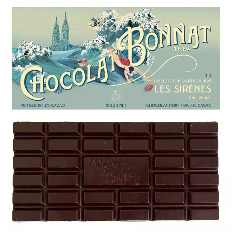 BONNAT Dunkle Schokolade | Chocolat »Les Sirènes« Philippines 75% | 100g Französische Schokolade Les Sirenes von Bonnat