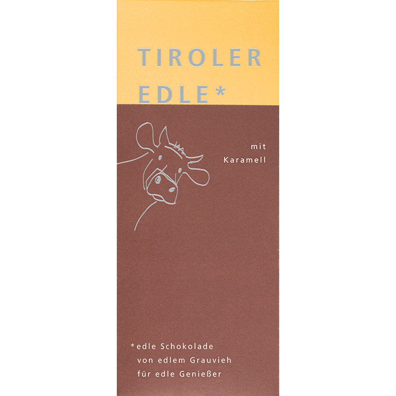 TIROLER EDLE | Milchschokolade »Karamell« 39% | 50g MHD 25.09.2022