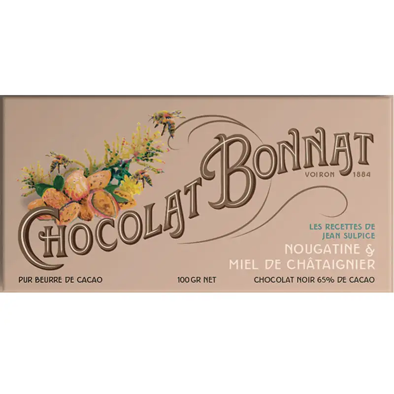 Limitierte Sonderedition Bonnat Nougat & Honig Schokolade mit Honig und Haselnüssen Jean Sulpice