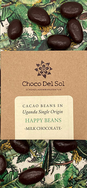 CHOCO DEL SOL | Schokoladendragees Kakaobohnen & Milchschokolade »Happy Beans Milk« 55% 