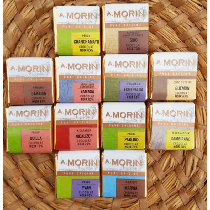 Kleine Schokoladentafeln Auswahl von A. Morin Frankreich
