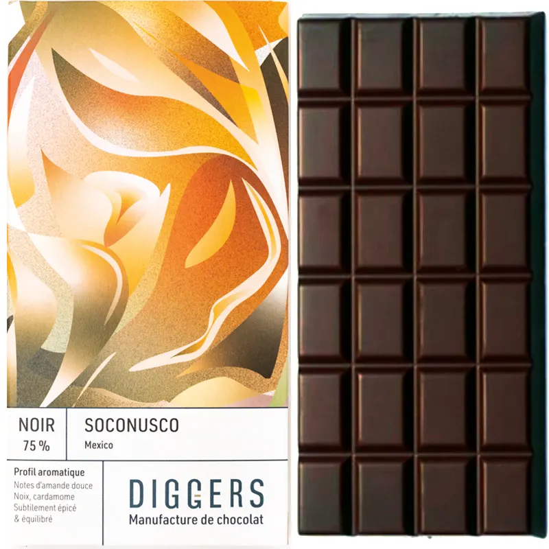 DIGGERS | Dunkle Schokolade »Soconusco Chantuto Mexique« 75% | 75g Mexico Soconusco Schokolade von Diggers Frankreich