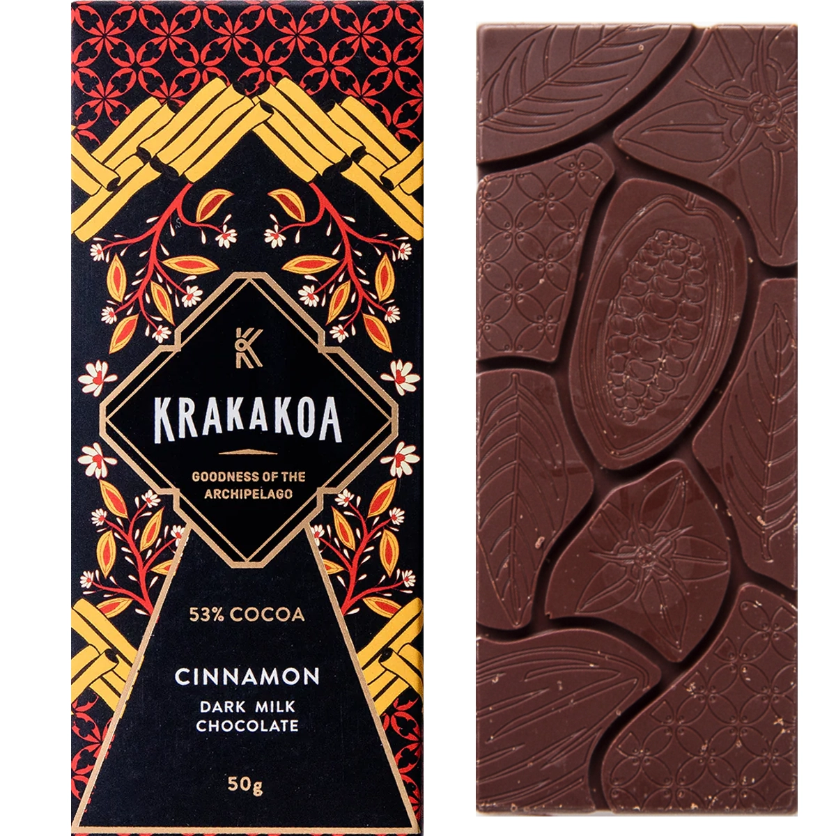 KRAKAKOA Cinnamon 53% – dunkle Milchschokolade aus Indonesien mit aromatischem Zimt