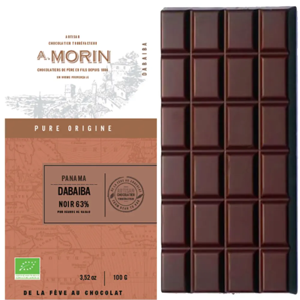 A. MORIN | Dunkle Schokolade Panama »Dabaiba« 63% | BIO | 100g Dabaiba Panama Schokolade von A.Morin aus Frankreich