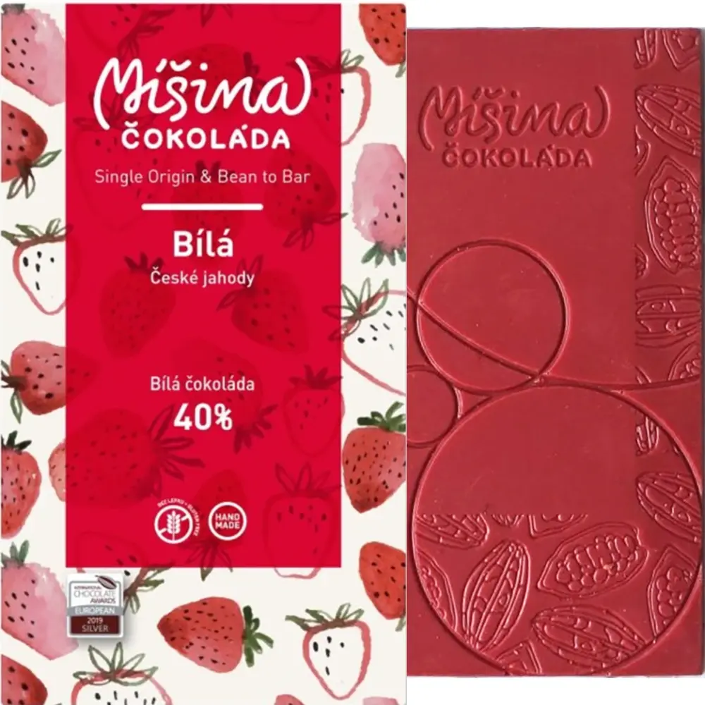 weiße Schokolade mit Erdberren von Misina aus Prag