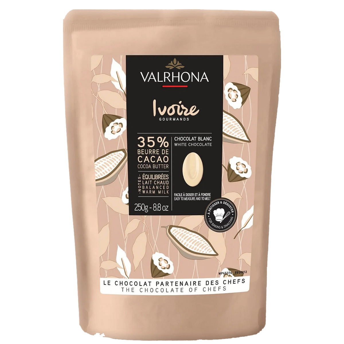 Valrhona weiße Schokolade Ivoire 35 % – cremig mit Vanille‑ und Milchnoten