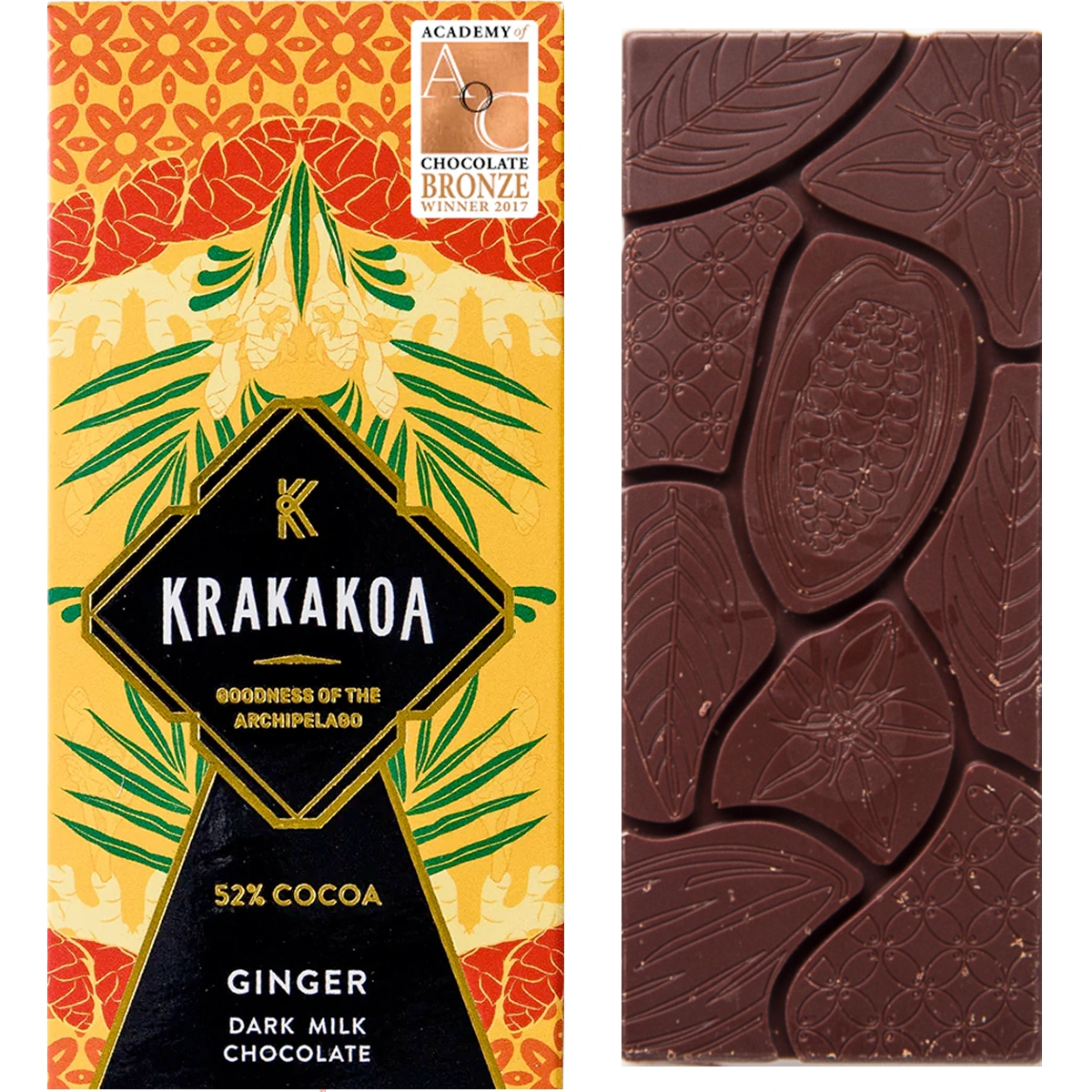 KRAKAKOA Ginger 52% – Milchschokolade aus Indonesien mit feiner Ingwerwürze