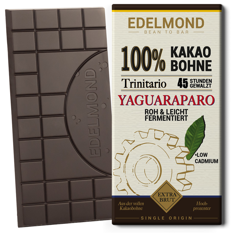 EDELMOND Roh-Schokolade | Kakaomasse »Yaguaraparo« 100% | BIO | 70g