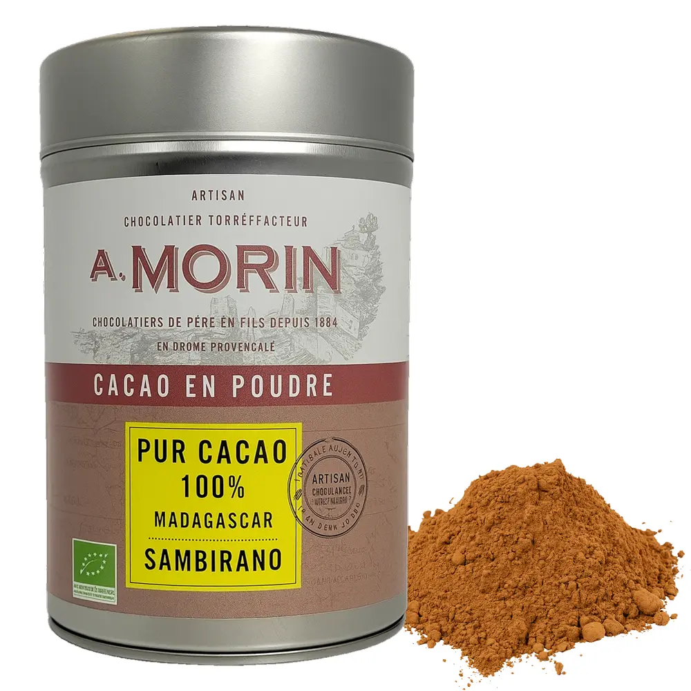 A. MORIN | Kakaopulver Pur Cacao »Madagascar – Sambirano« 100% | BIO | 200g Metalldose mit Kakaopulver Inhalt: Pur Cacao 100% Madagascar Sambirano