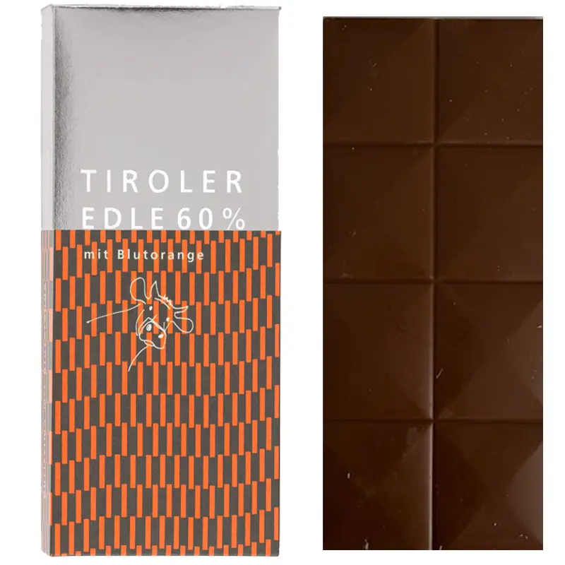 Edelschokolade mit Blutorange von Tiroler Edle 