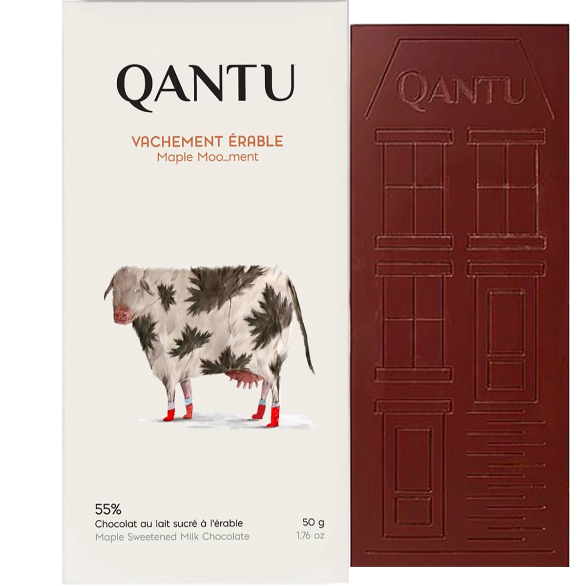 QANTU Vachement érable 55 % – Milchschokolade mit Peru Kakao und Ahornzucker