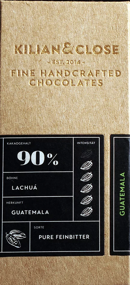 KILIAN & CLOSE | Pure Feinbitterschokolade »Guatemala« 90% | BIO | 80g