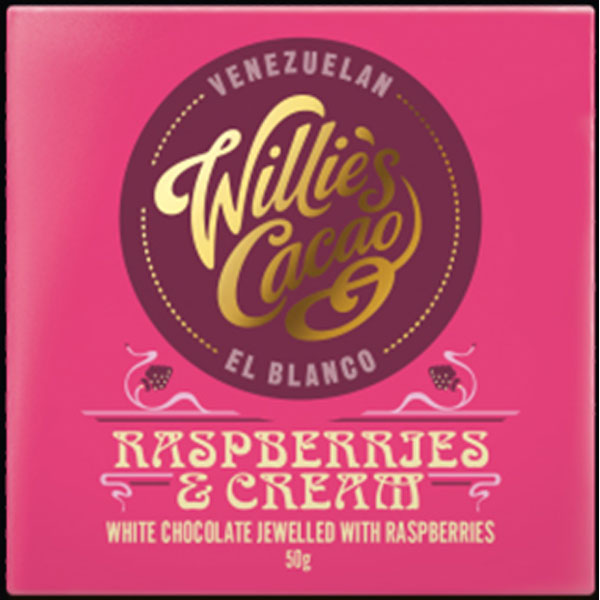 WILLIE's Cacao | Weiße Schokolade & Himbeeren »Raspberries & Cream« 36% | 50g