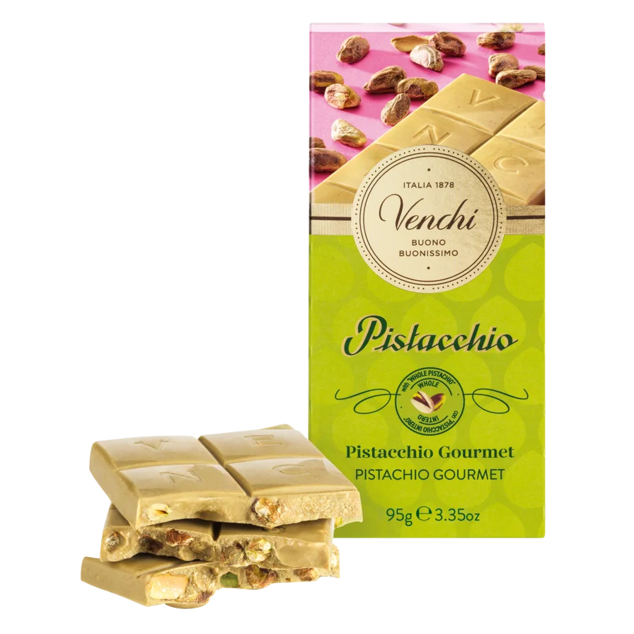 Pistacchio Weiße Gourmet-Schokolade von Venchi mit feinsten Pistazien