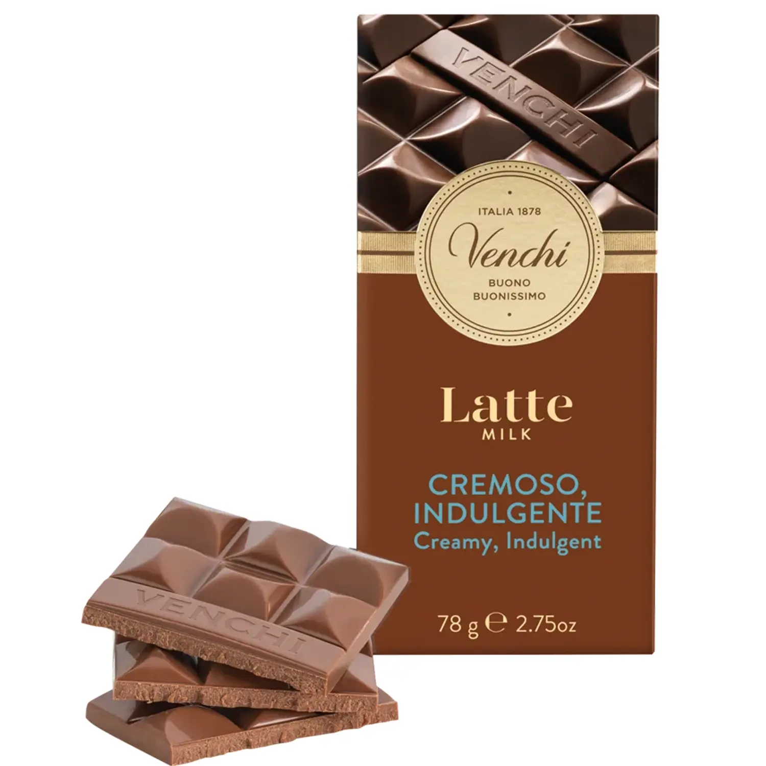 VENCHI | Vollmilchschokolade »Latte Milk – Cremoso Indulgente« 31,8% | 78g Milchschokolade von Venchi Italien Piemont