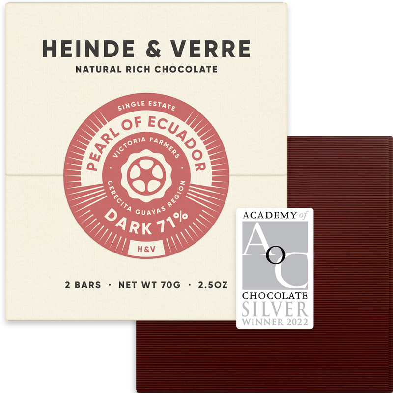 HEINDE & VERRE | Dunkle Schokolade »Pearl of Ecuador« 71% | 70g Dark 71% Pearl of Ecuador Schokolade von Heinde & Verre