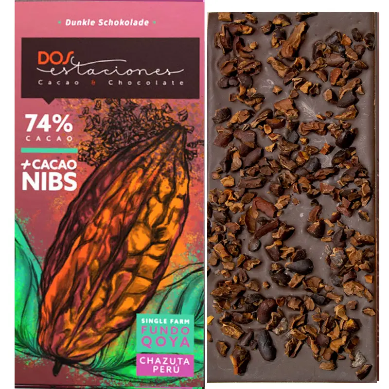 Schokolade mit Kakaonibs von Dos Estaciones